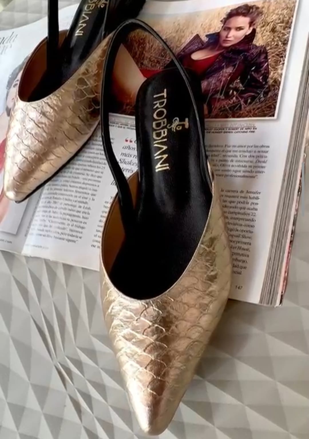 Zapatos dorados Trobbiani