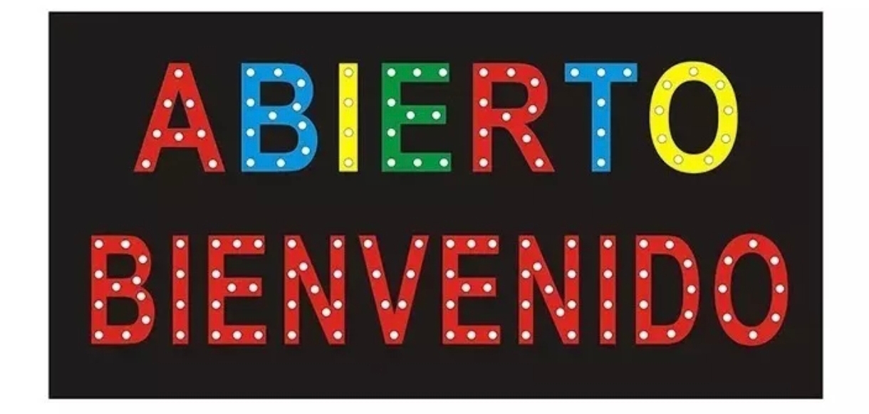 Letrero Luminoso 'Abierto Bienvenido'