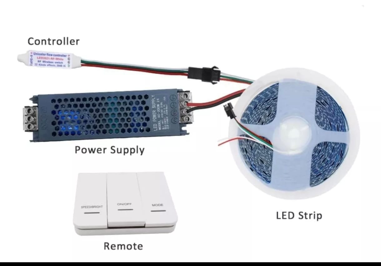 Tira Led Secuencial Blanco Frio 10mt Con Balastra Y Control