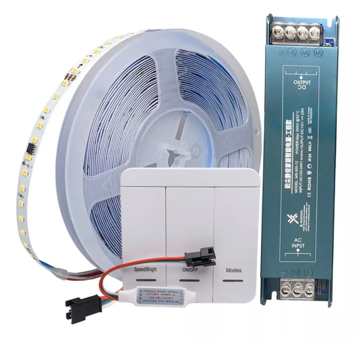 Tira Led Secuencial Blanco Frio 10mt Con Balastra Y Control