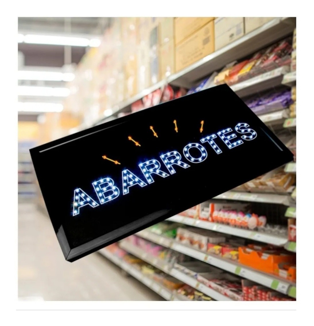 Letrero luminoso 'Abarrotes'