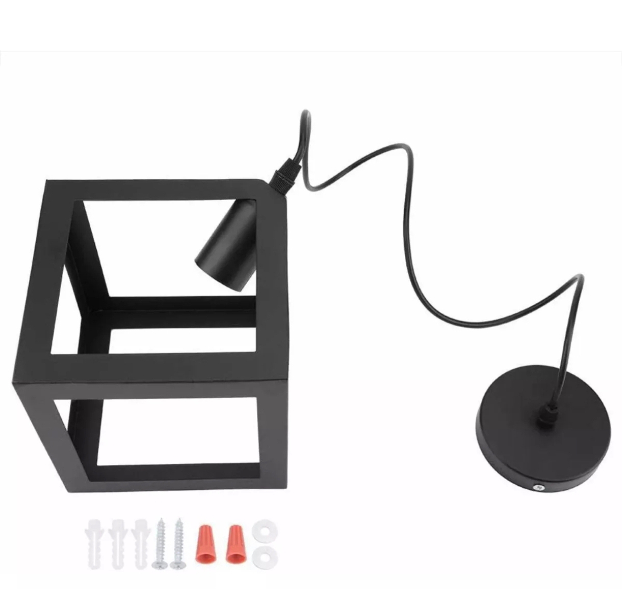 Lámpara colgante forma cubo Industrial