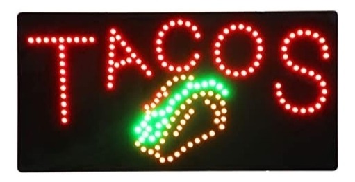 Letrero LED Tacos