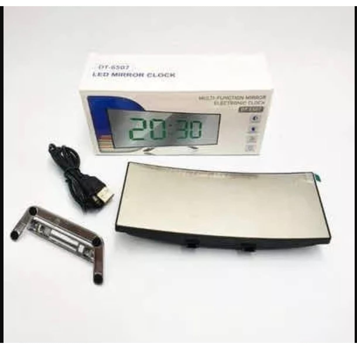 Relog Despertador Digital Led Verde Tipo Espejo De Mesa Verde