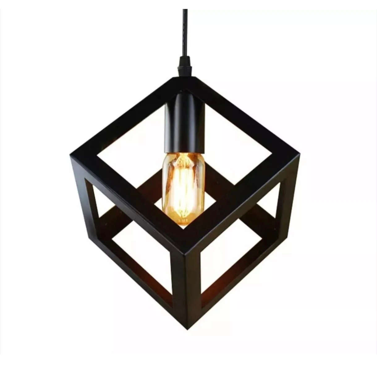 Lámpara colgante forma cubo Industrial