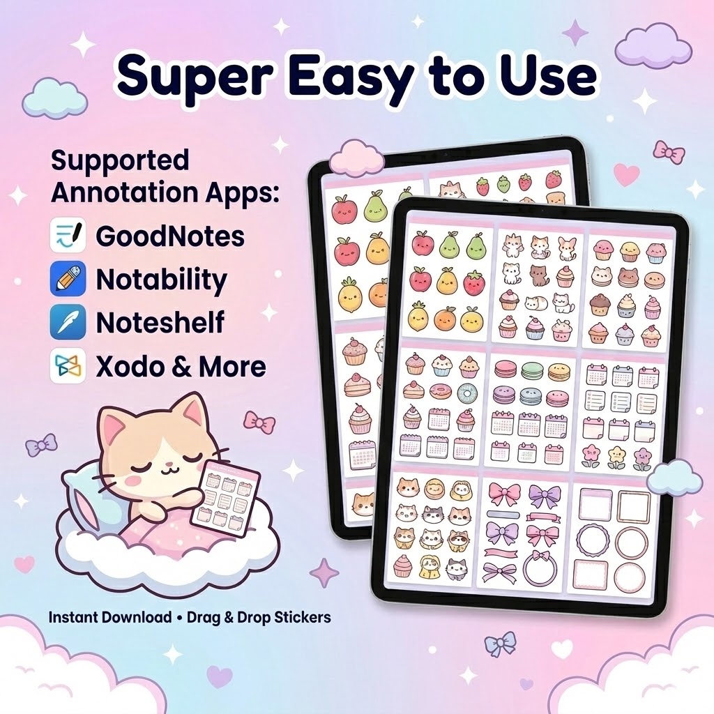 DreamyTreasures: The 1,200+ Ultimate Cute Digital Sticker Mega-Pack
