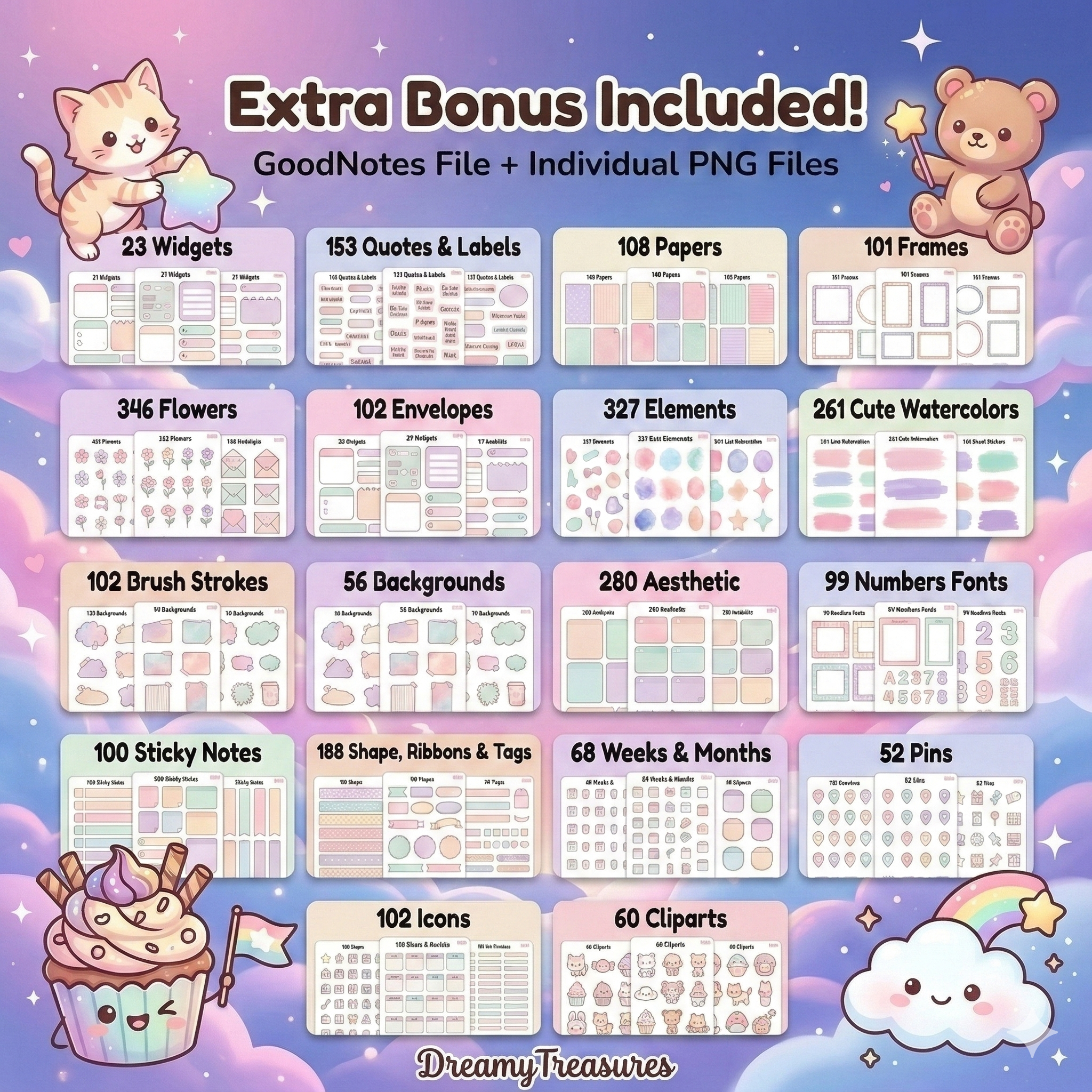 DreamyTreasures: All in One Digital Planner 2026–2028