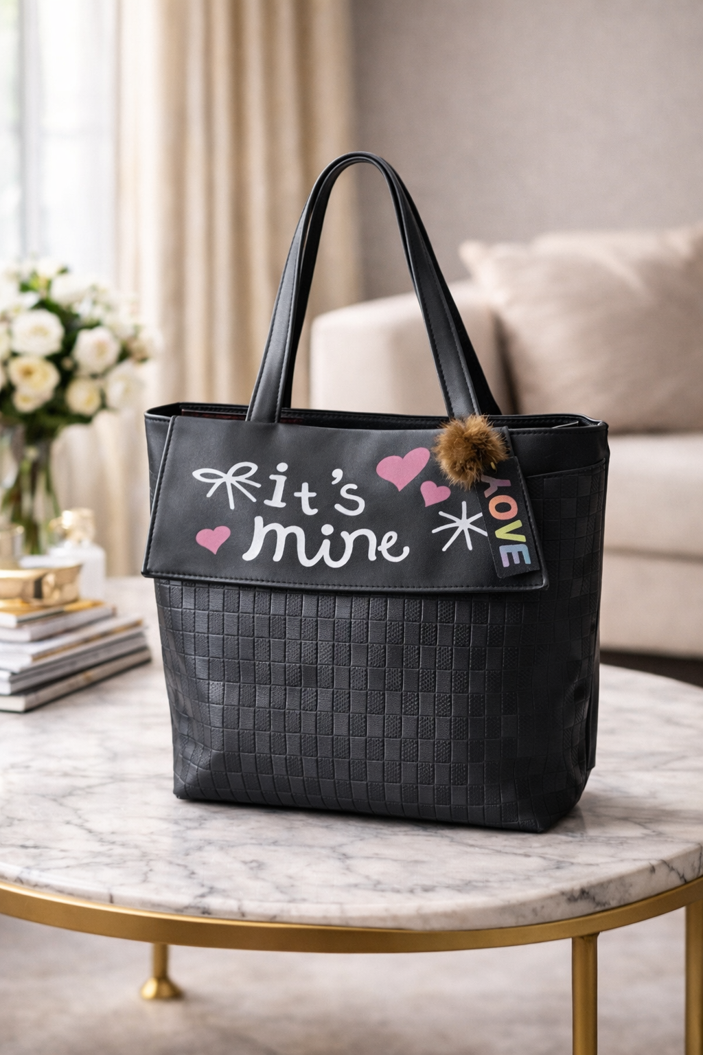 Black Casual Tote Bag