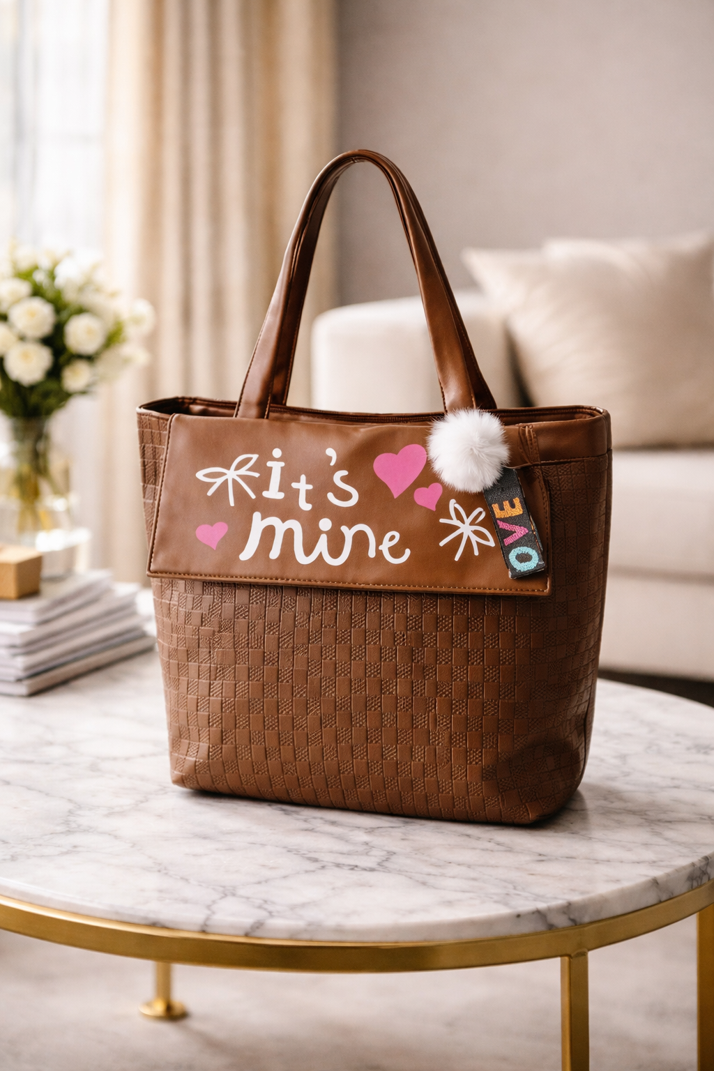 Brown Designer Tote Bag