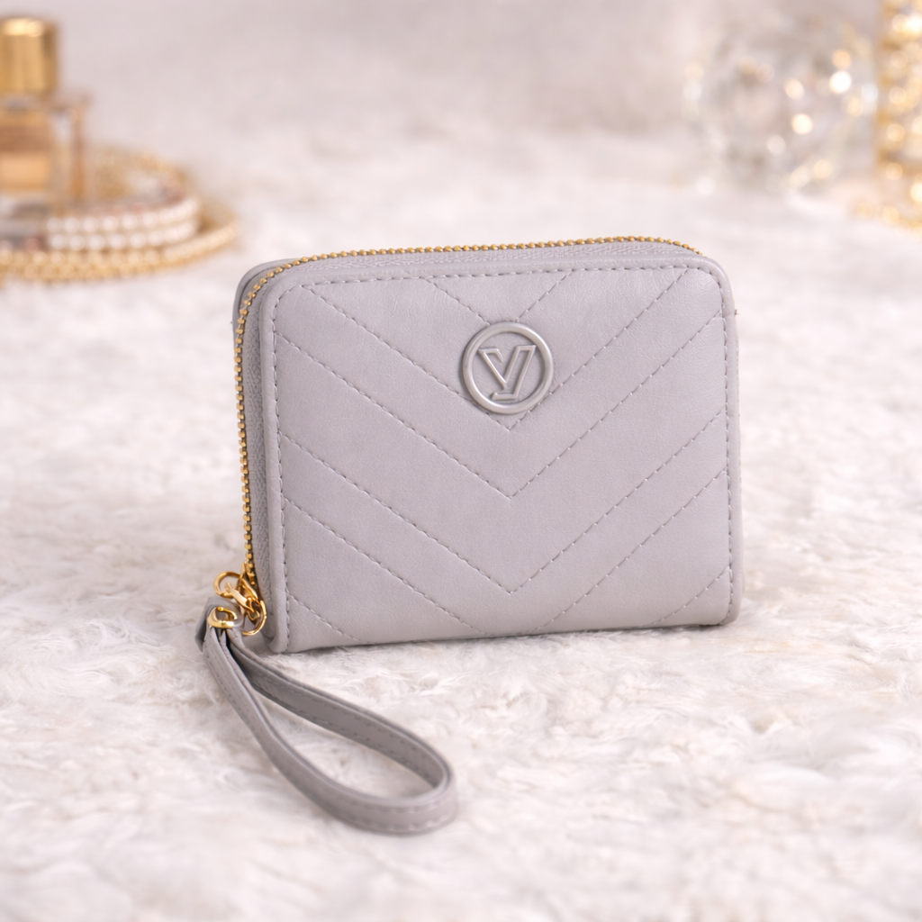 Elegant Grey Zipper Wallet