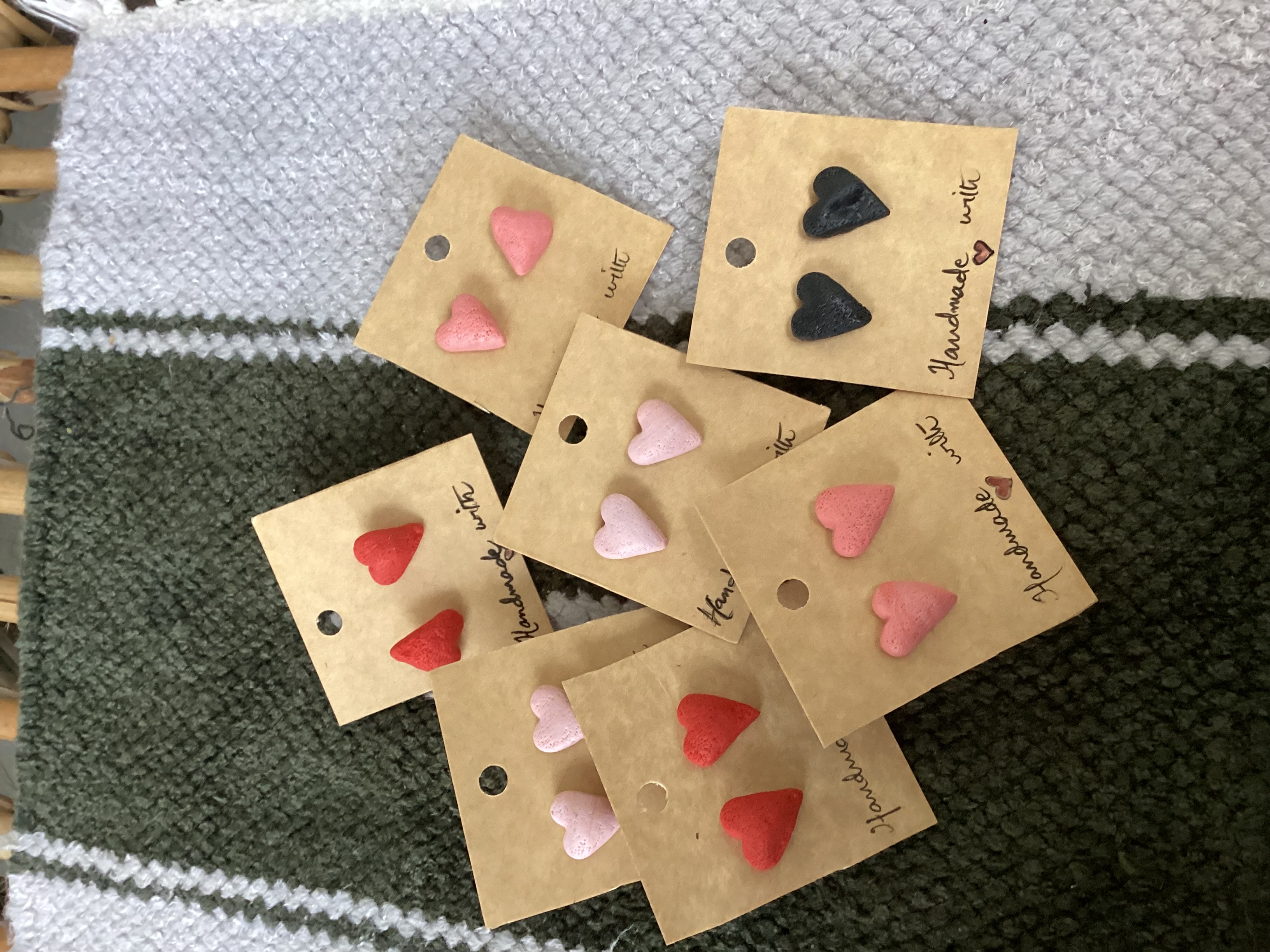 Textured Heart studs