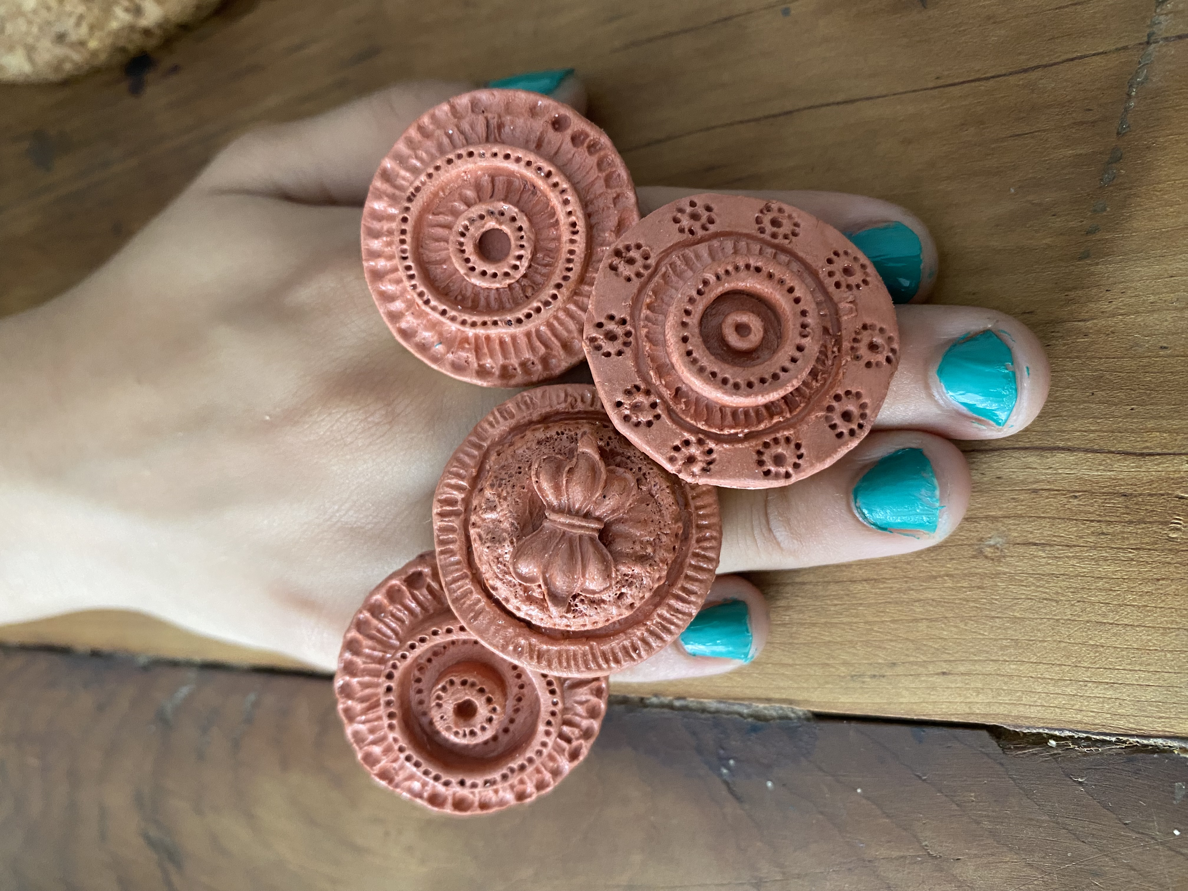 Handcrafted terracota Statement Ring