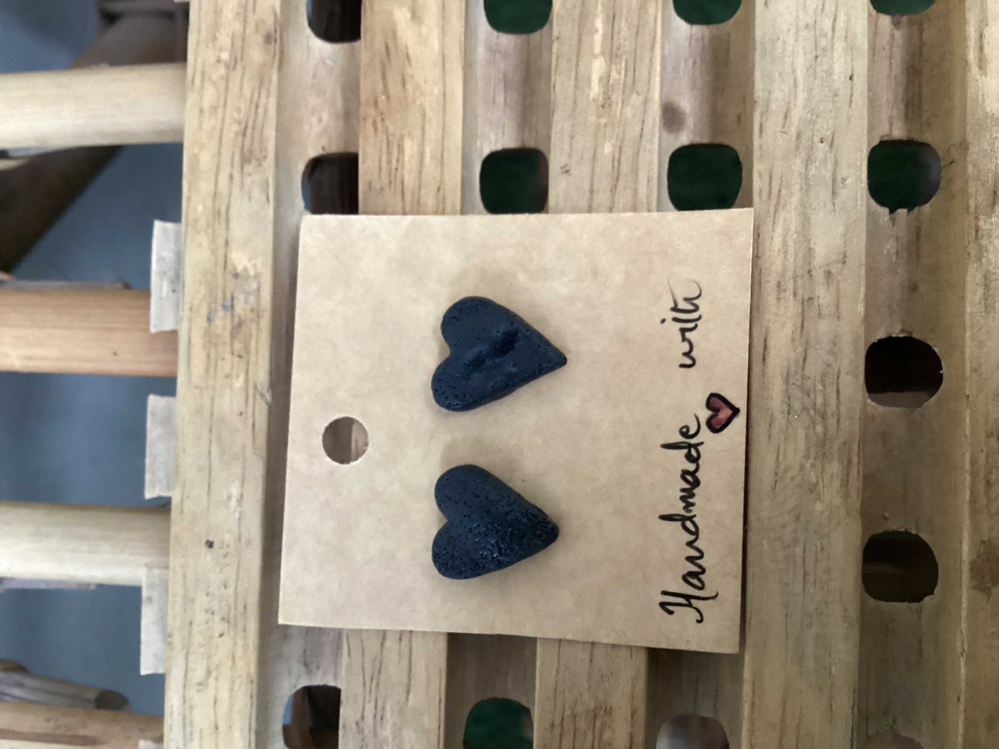 Textured Heart studs