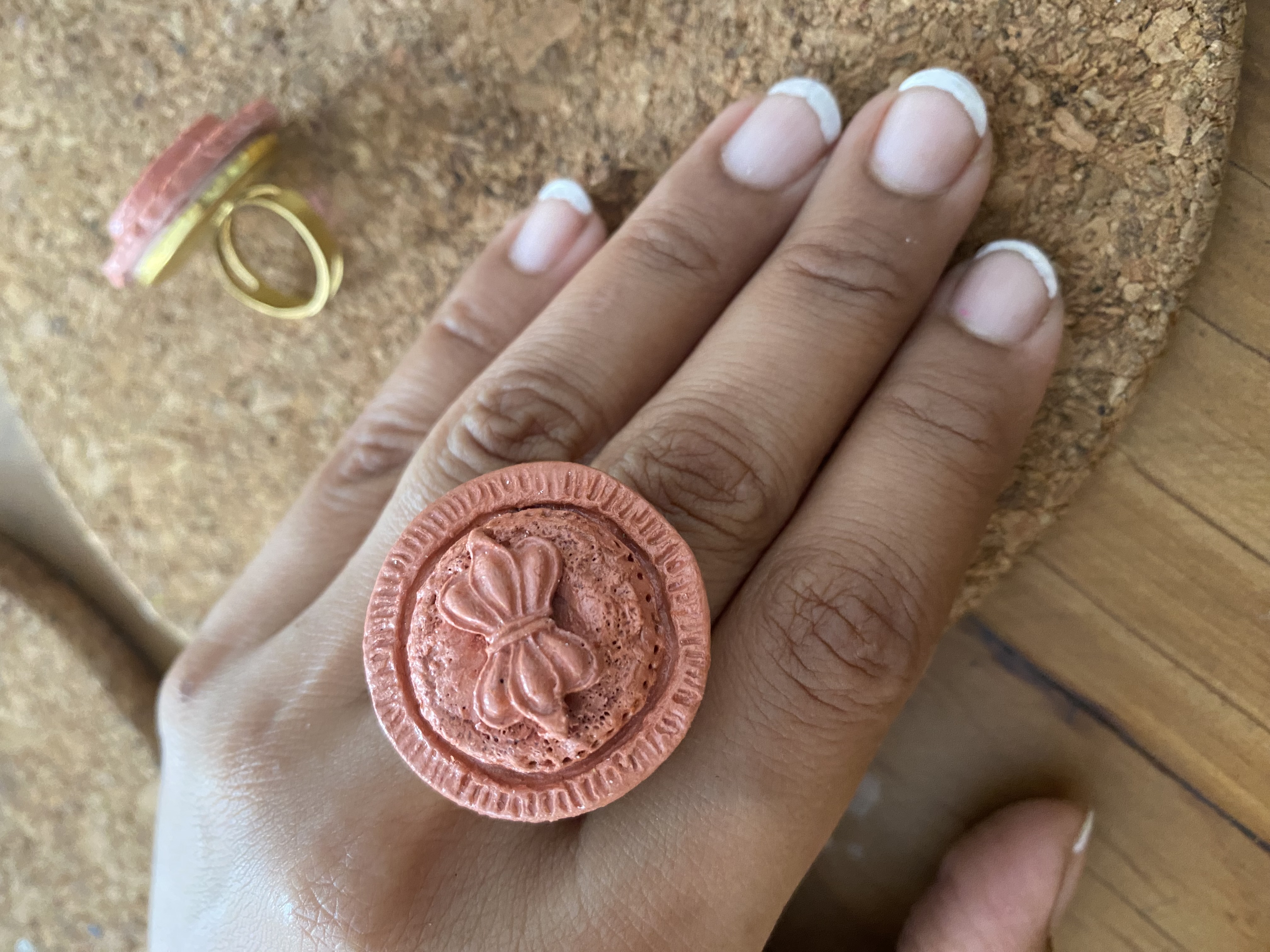 Handcrafted terracota Statement Ring