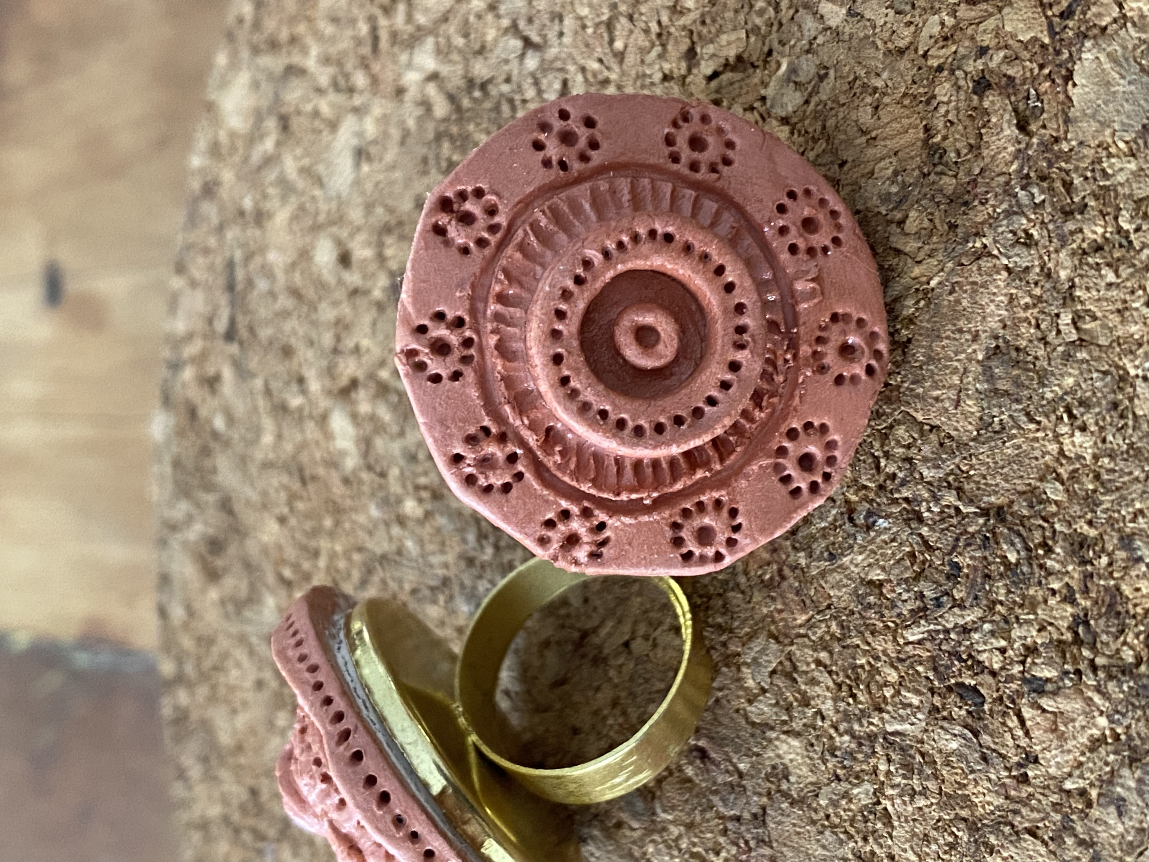Handcrafted terracota Statement Ring