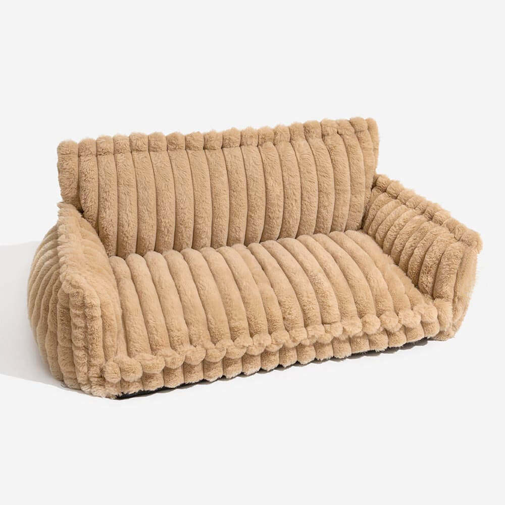 Plush Ribbed Sofa