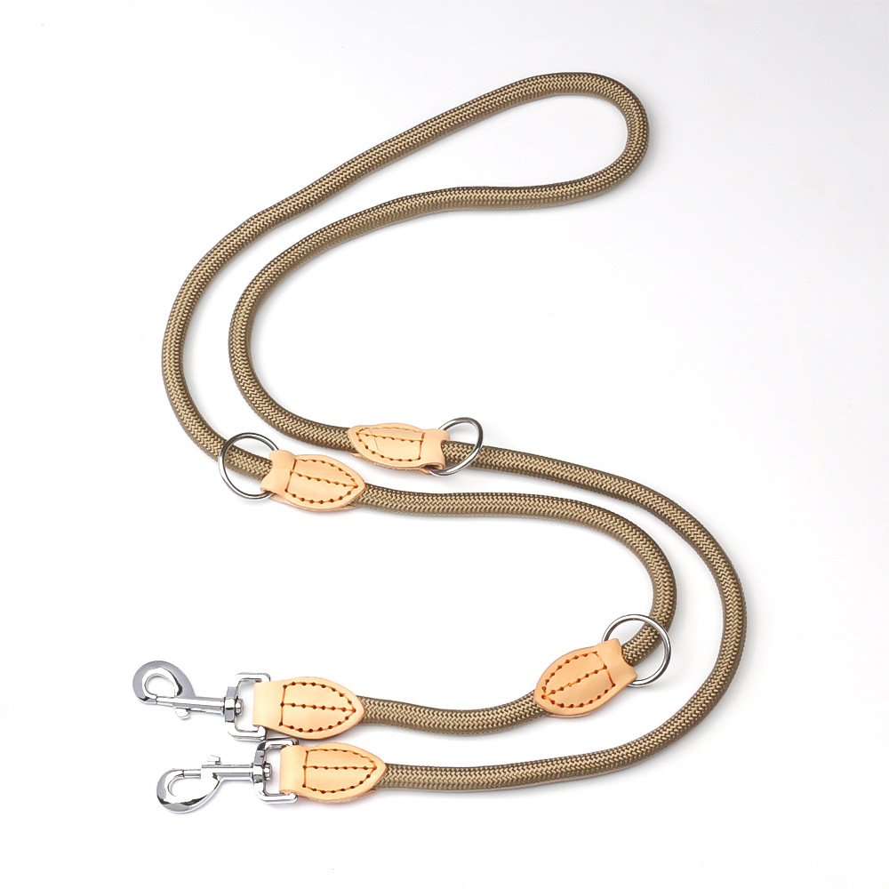 Multifunctional Dual-Ended Genuine Leather Dog Leash