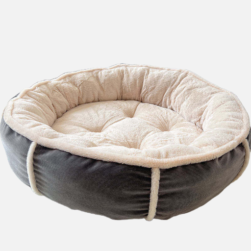 Striped Artificial Lamb's Wool Pet Bed