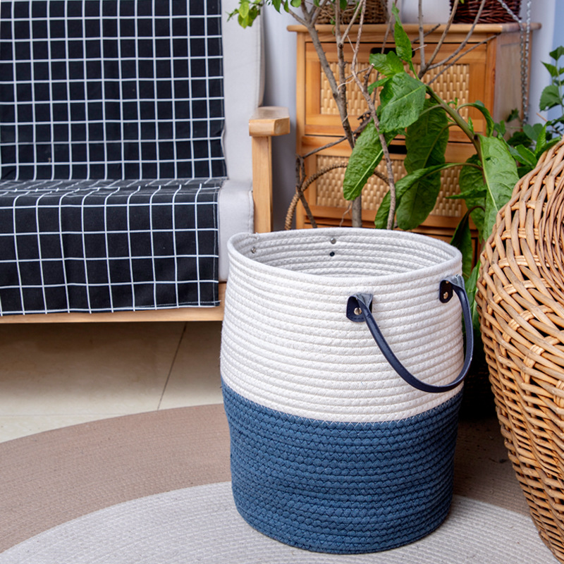 Nordic blue-white rope basket