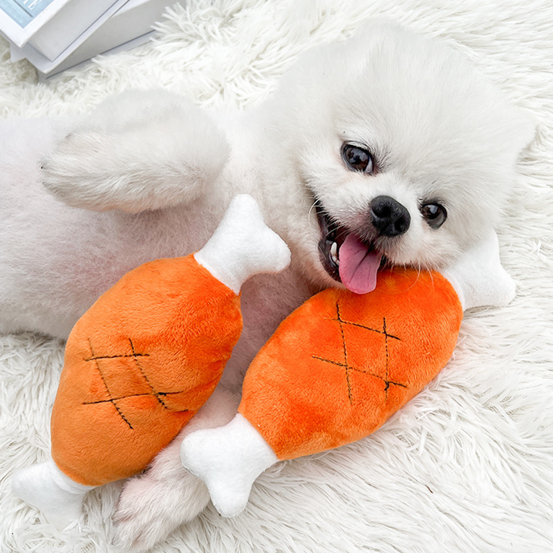 Double Chicken Leg Plush Squeaky Toy
