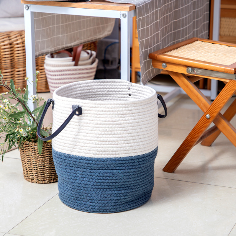 Nordic blue-white rope basket