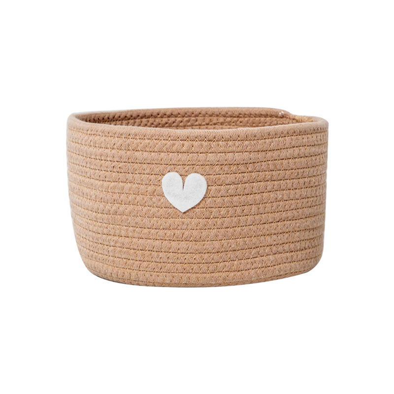 Round cotton rope heart basket