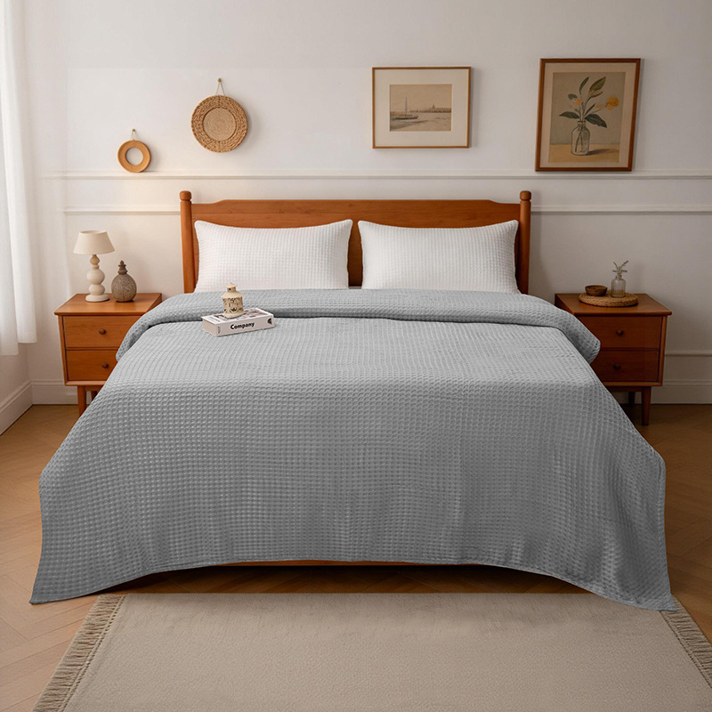Bamboo Fiber Waffle Throw Blanket