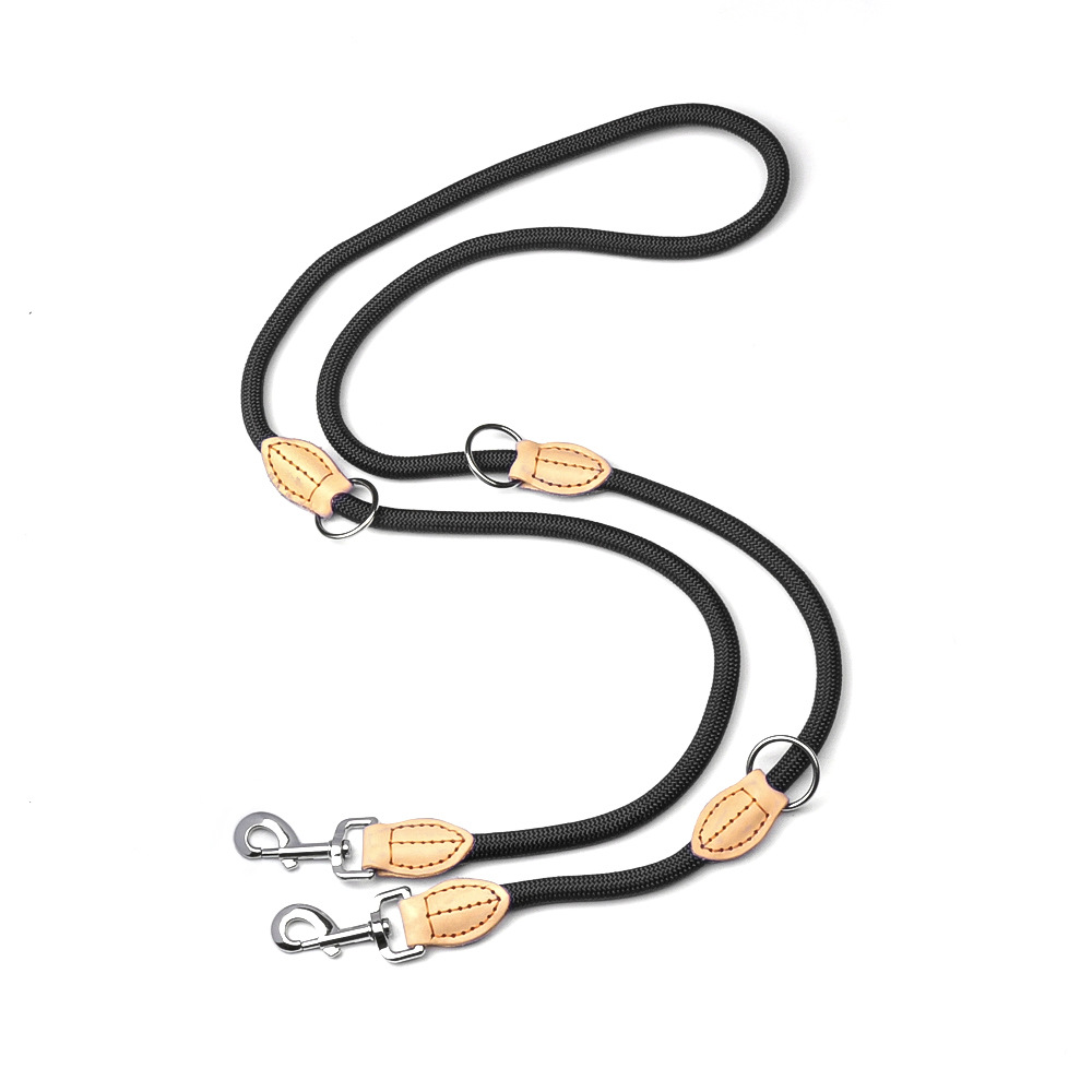 Multifunctional Dual-Ended Genuine Leather Dog Leash