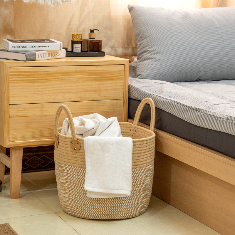 Large multifunctional cotton rope basket