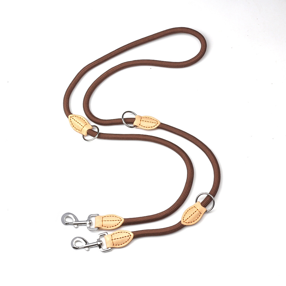 Multifunctional Dual-Ended Genuine Leather Dog Leash
