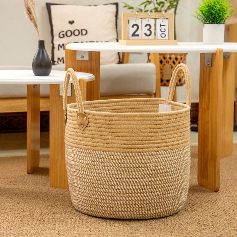 Large multifunctional cotton rope basket