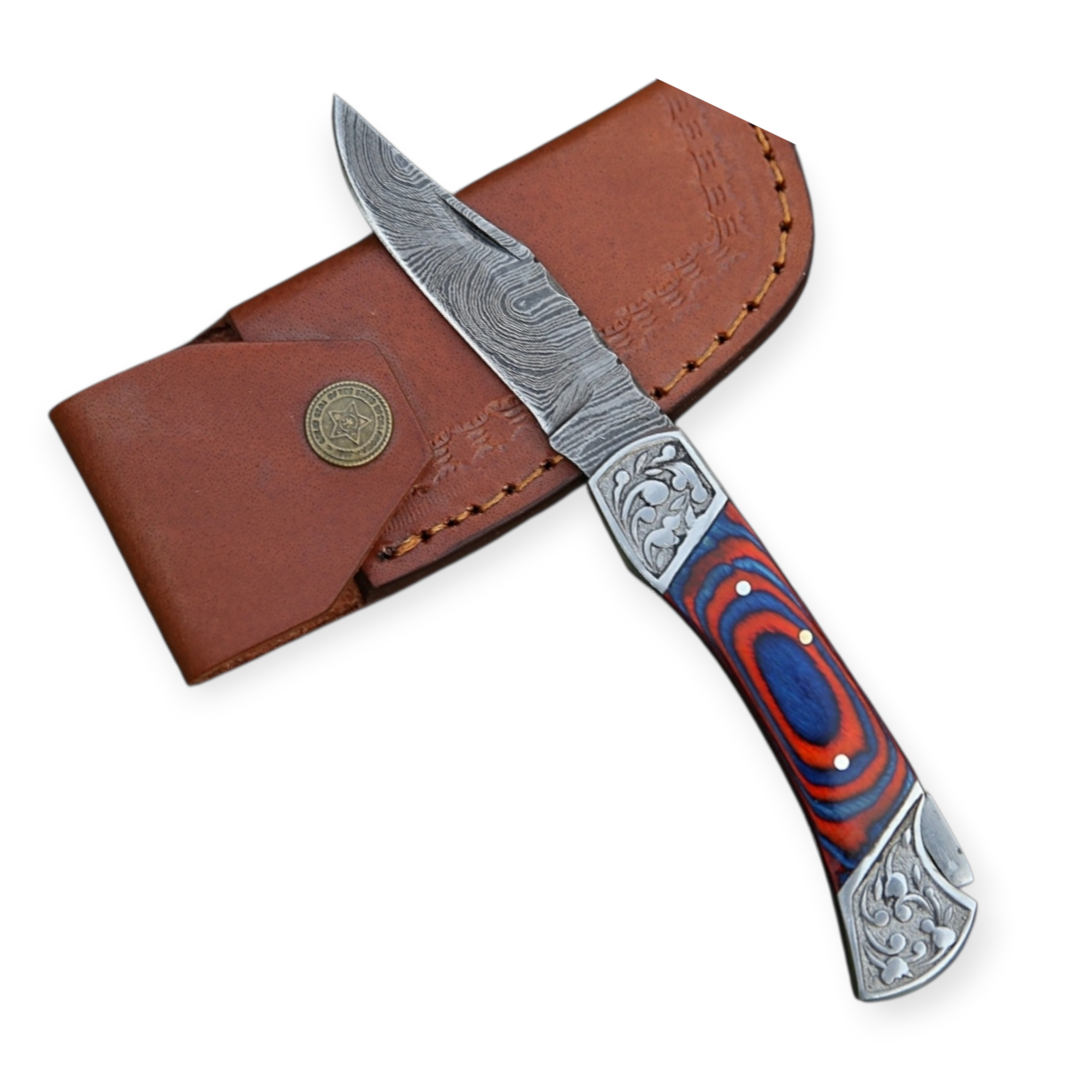 Damascus Steel Folding Knife