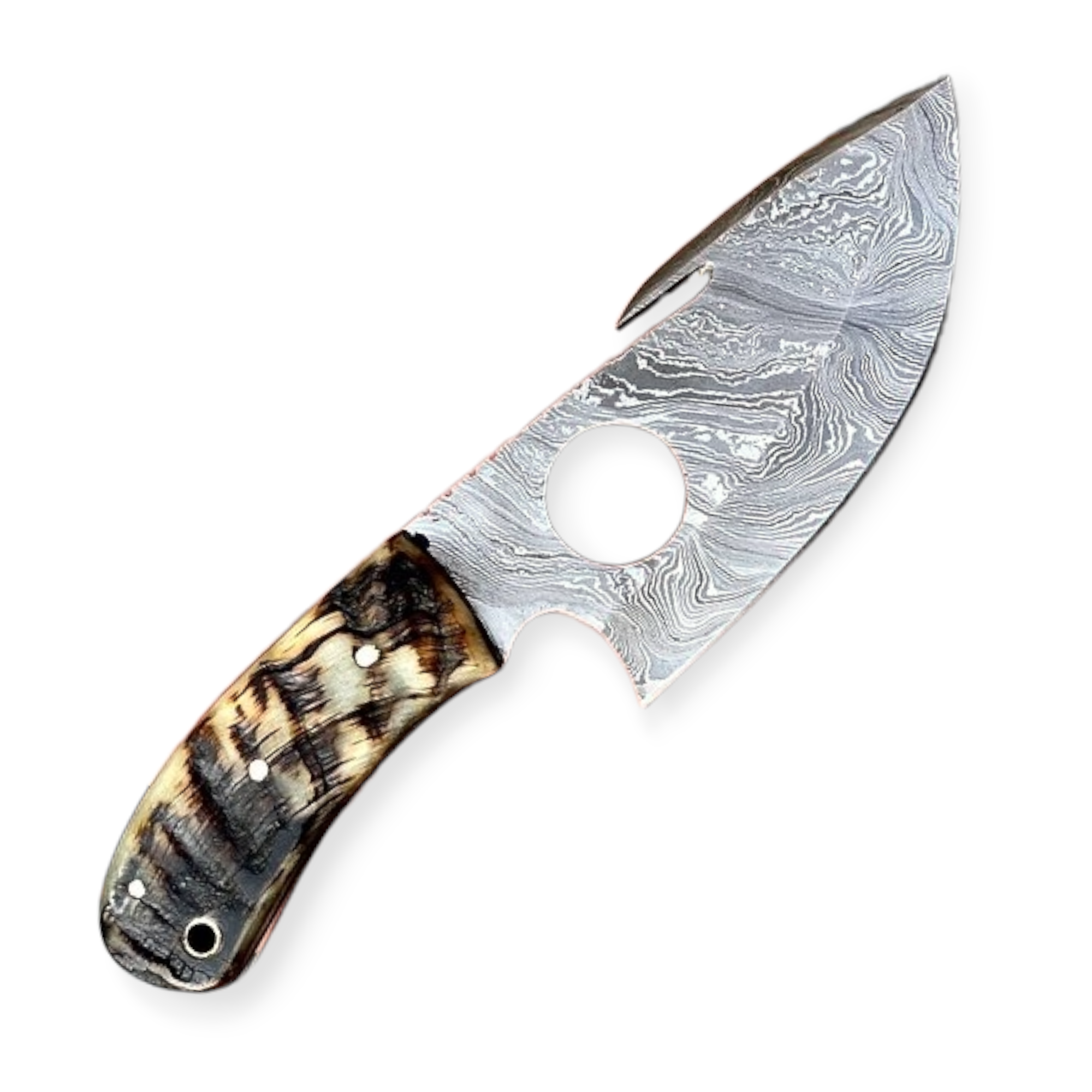 Damascus Steel Hunting Guthook Knife