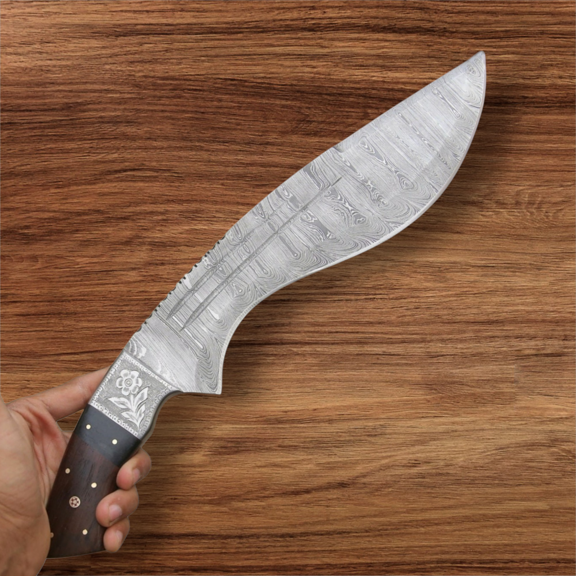 Handcrafted Damascus Kukri Knife