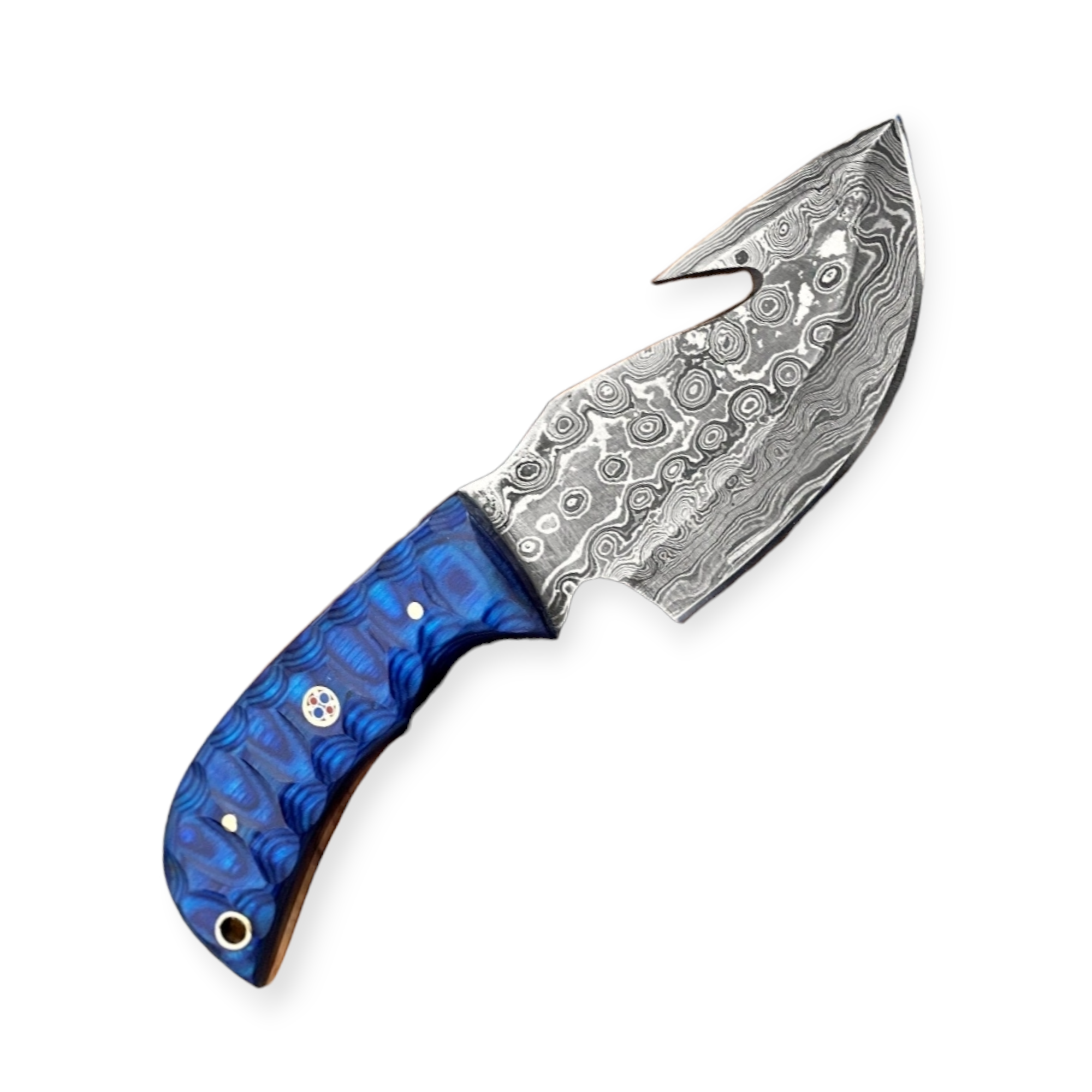 Damascus Steel Hunting Guthook Knife