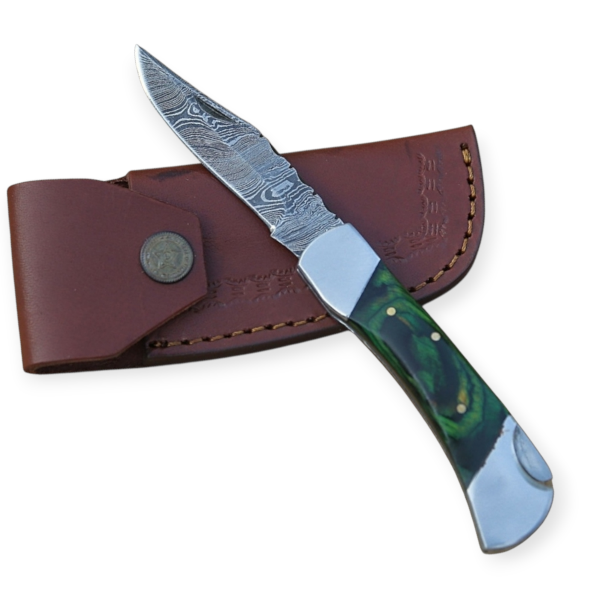 Damascus Folding Pocket Knife