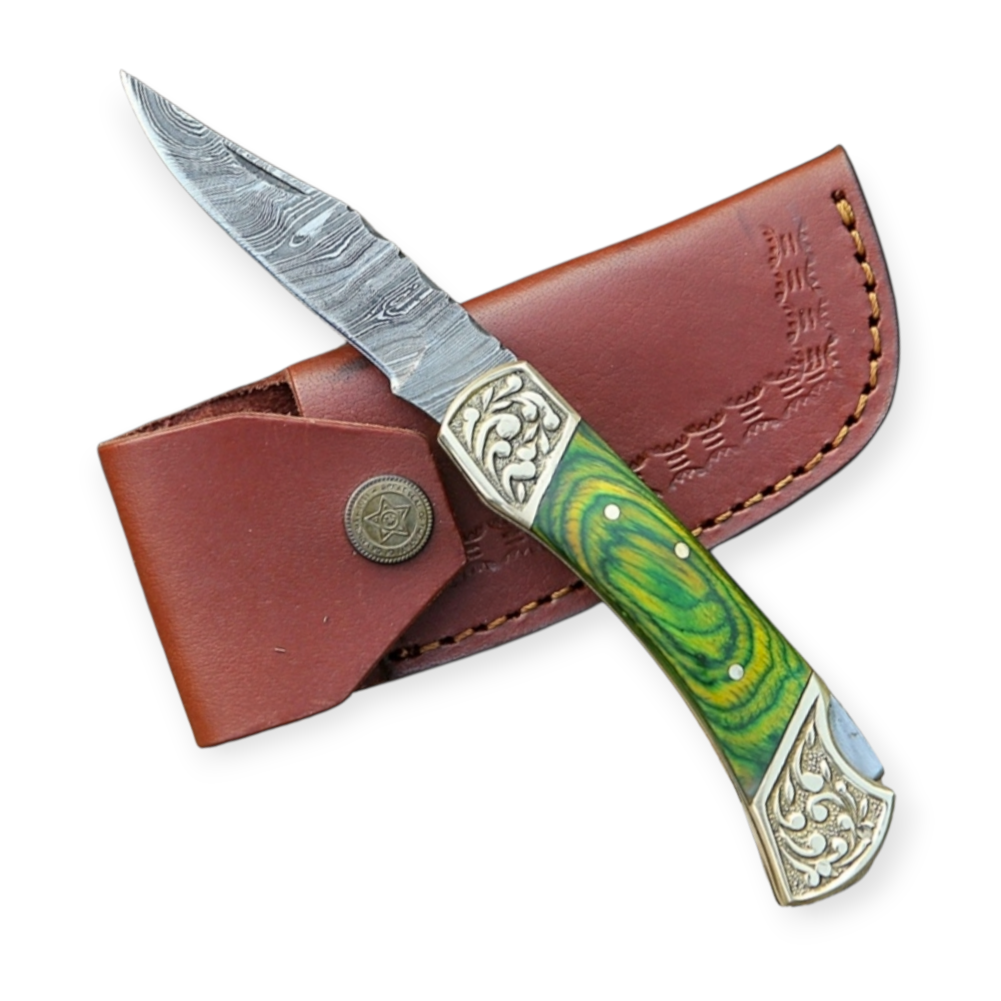 Damascus Folding Pocket Knife