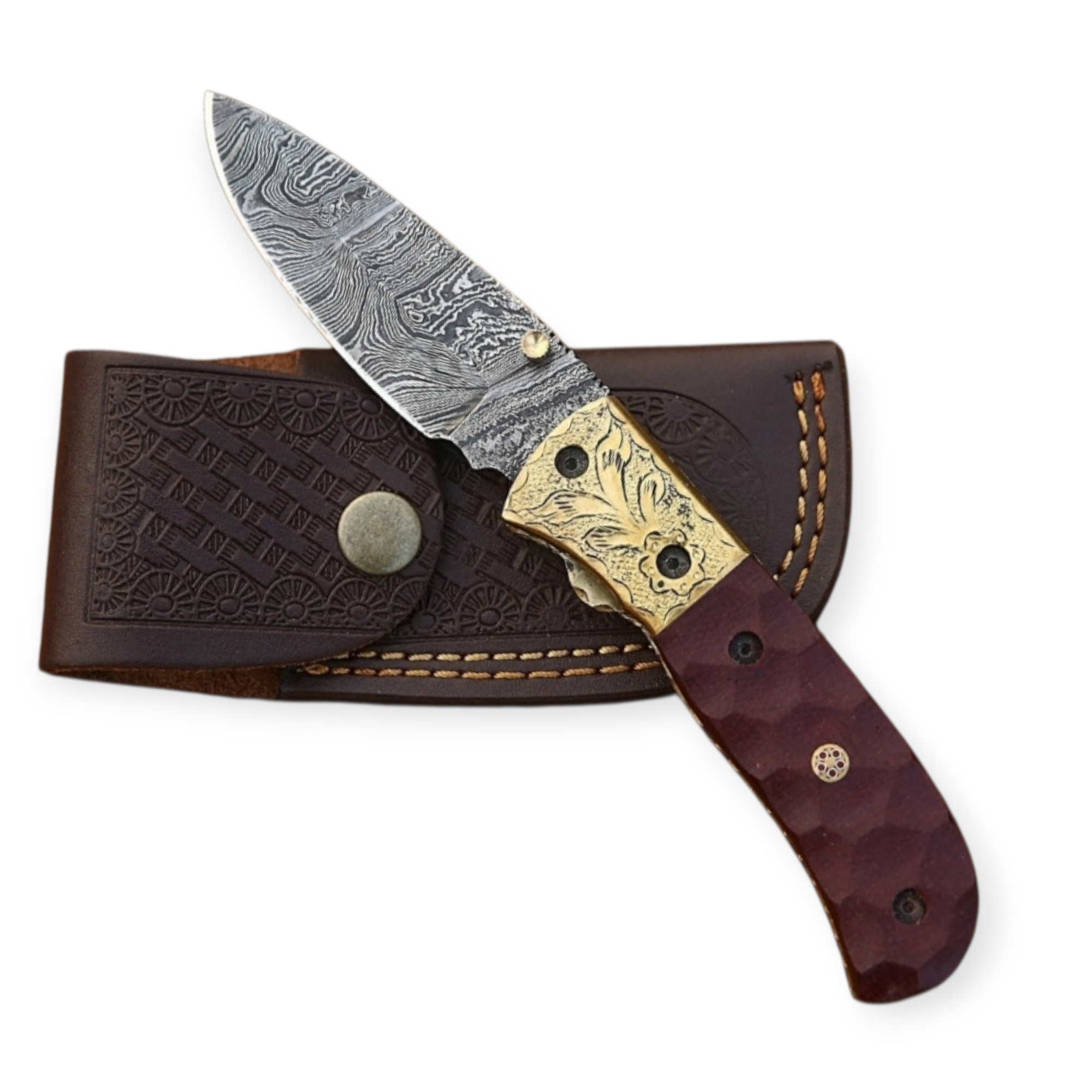 Damascus Steel Folding Knife