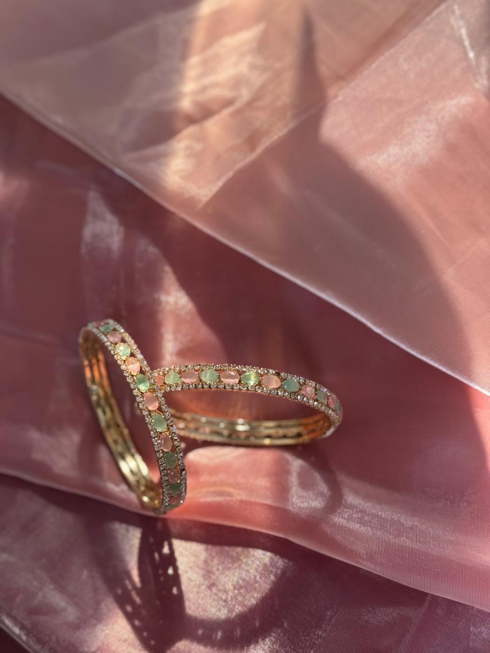 Elegant Stone-Studded Bangles