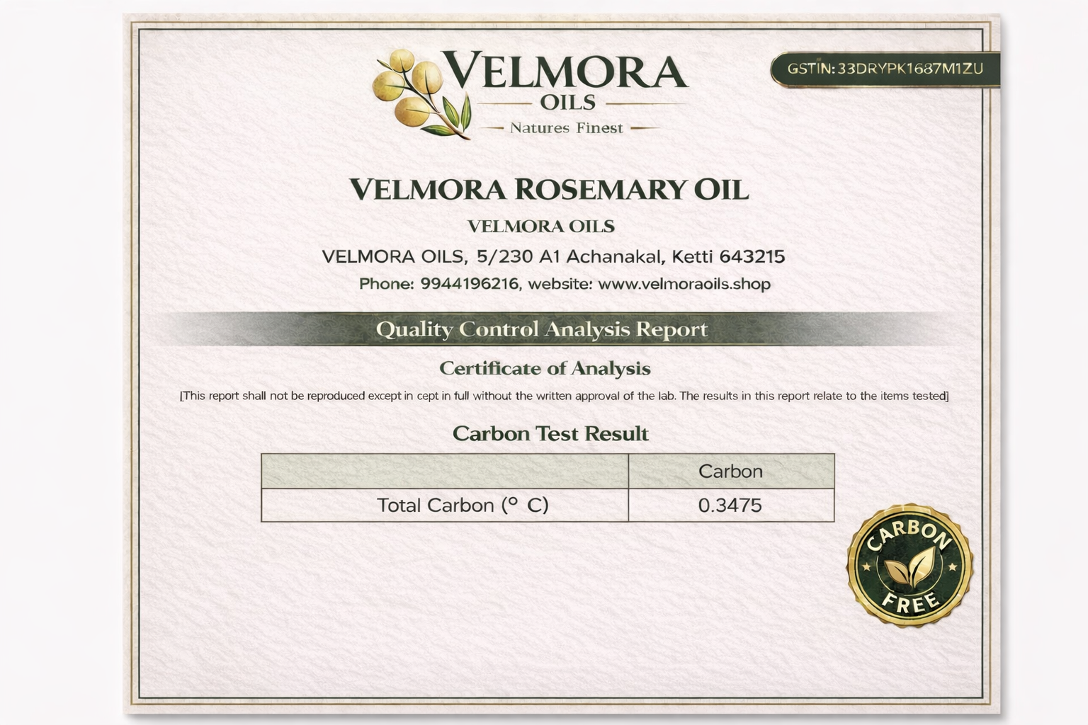 Velmora Rosemary Essential Oil