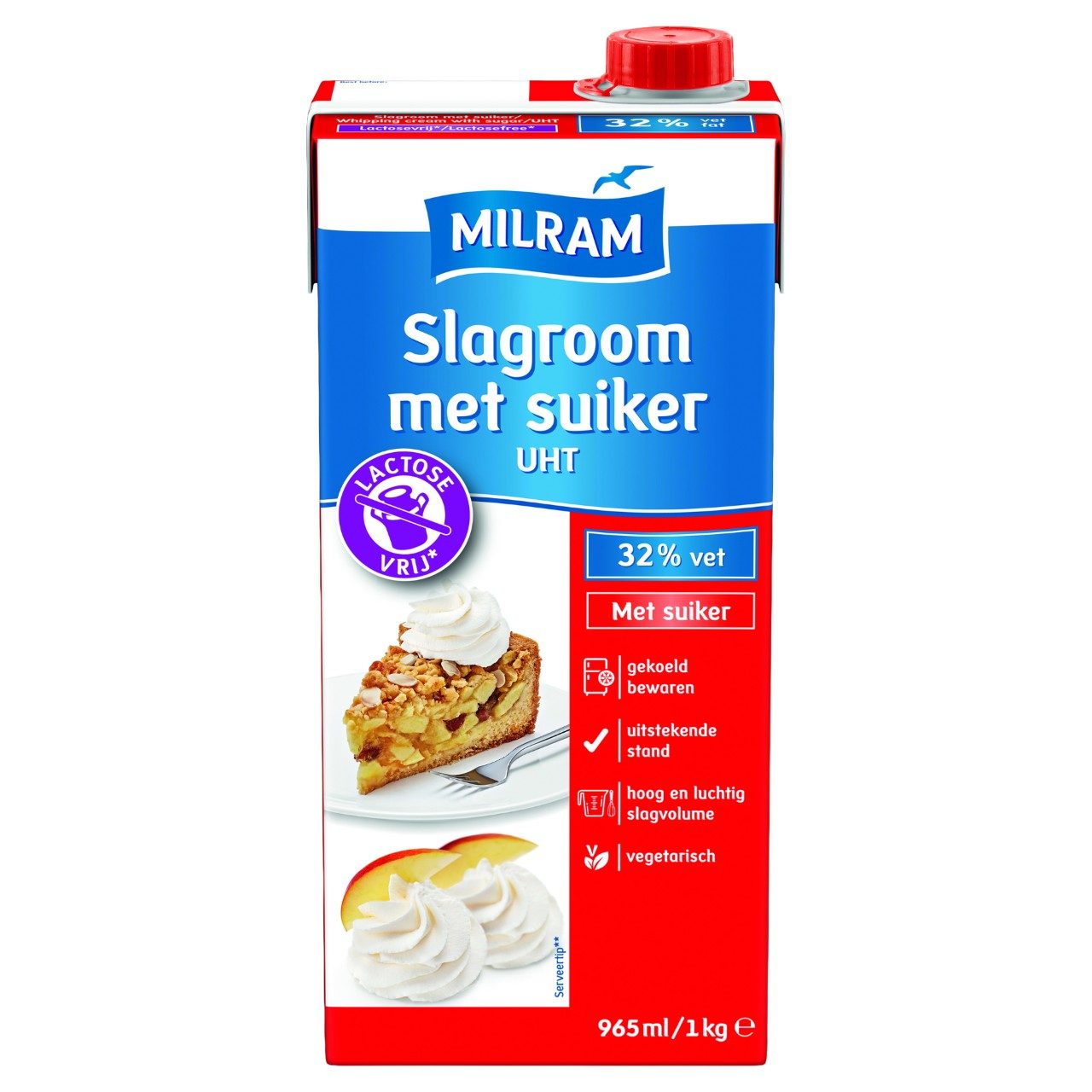 Slagroom met suiker lactosevrij 