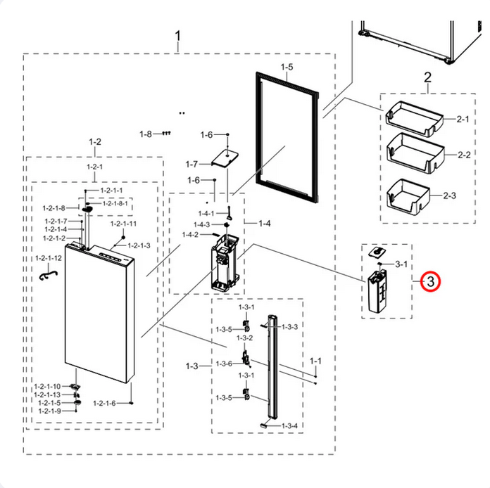 DA97-21261H Samsung Fridge Water Filter Jug - DA97-21261K