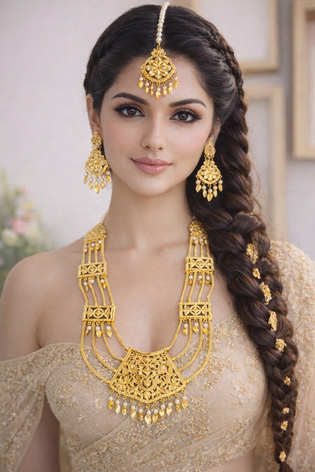 Gold Look Raani haar 