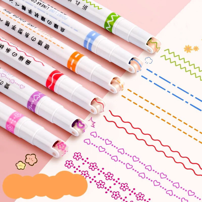 6-in-1 Pattern Roller Linear Color Pen for Kids – Creative Drawing Pen | Birthday Return Gift | Toymi
