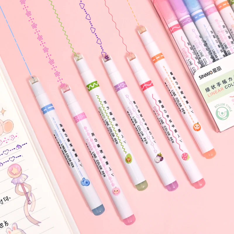 6-in-1 Pattern Roller Linear Color Pen for Kids – Creative Drawing Pen | Birthday Return Gift | Toymi