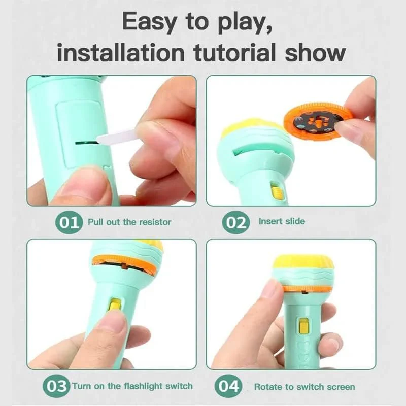 2-in-1 Kids Projection Flashlight Toy – Fun Story Projector Torch | Birthday Return Gift | Toymi