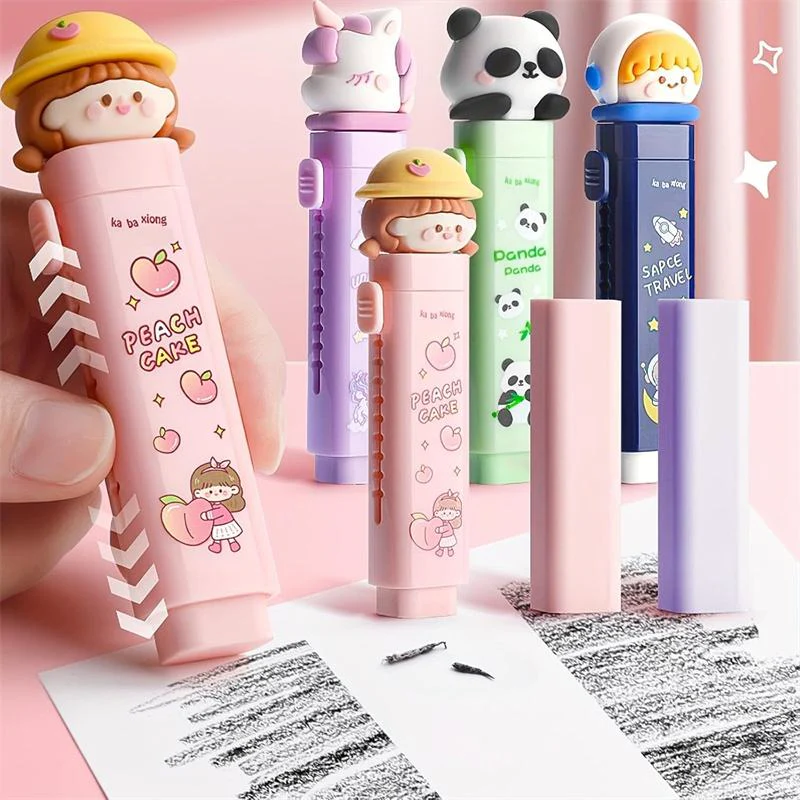 Cartoon Push Pull Sliding Retractable Eraser for Kids – Cute Stationery Return Gift | Toymi