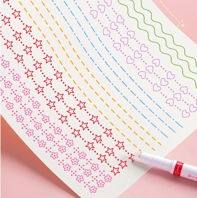 6-in-1 Pattern Roller Linear Color Pen for Kids – Creative Drawing Pen | Birthday Return Gift | Toymi