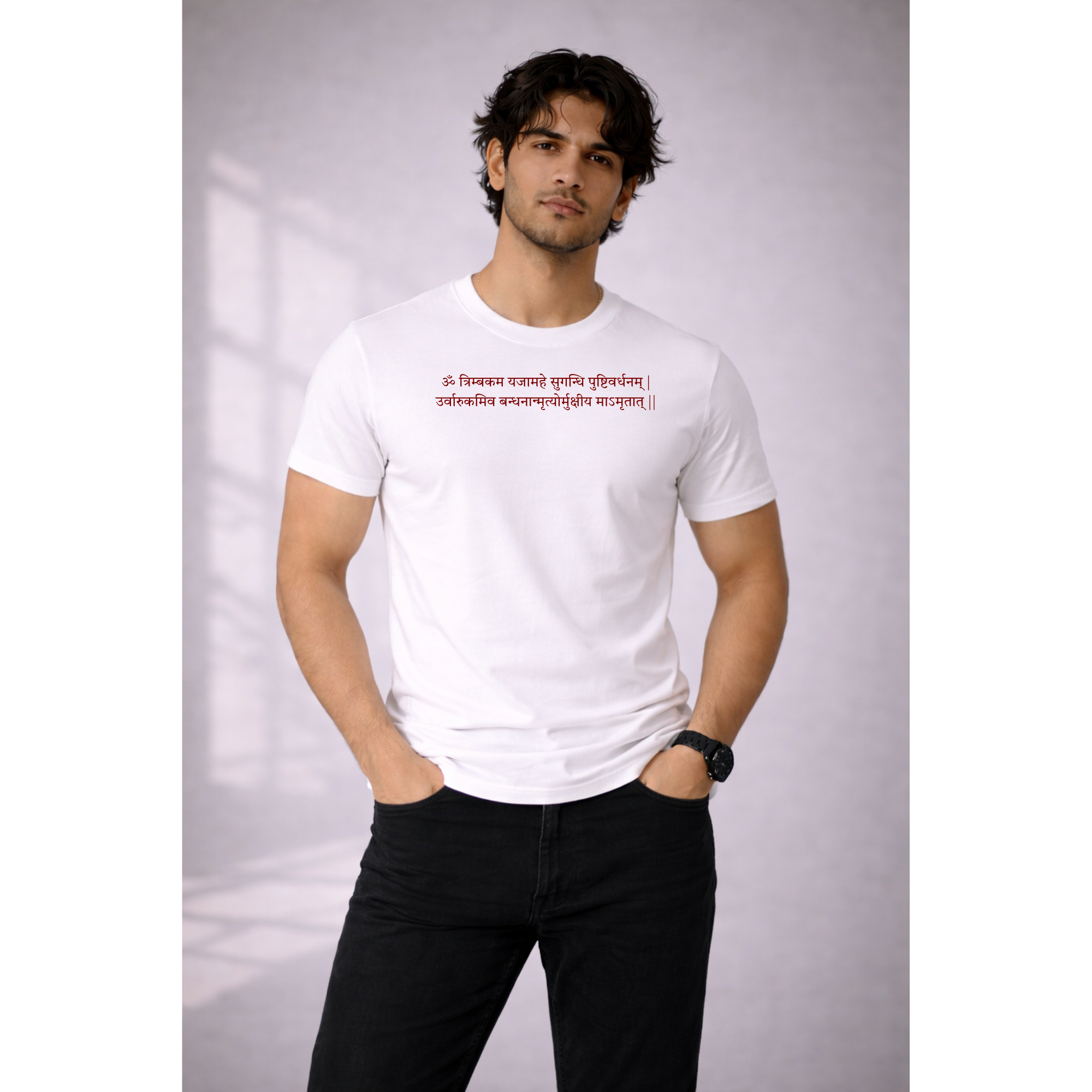 Mahamrityunjaya Mantra Fitted T-shirt