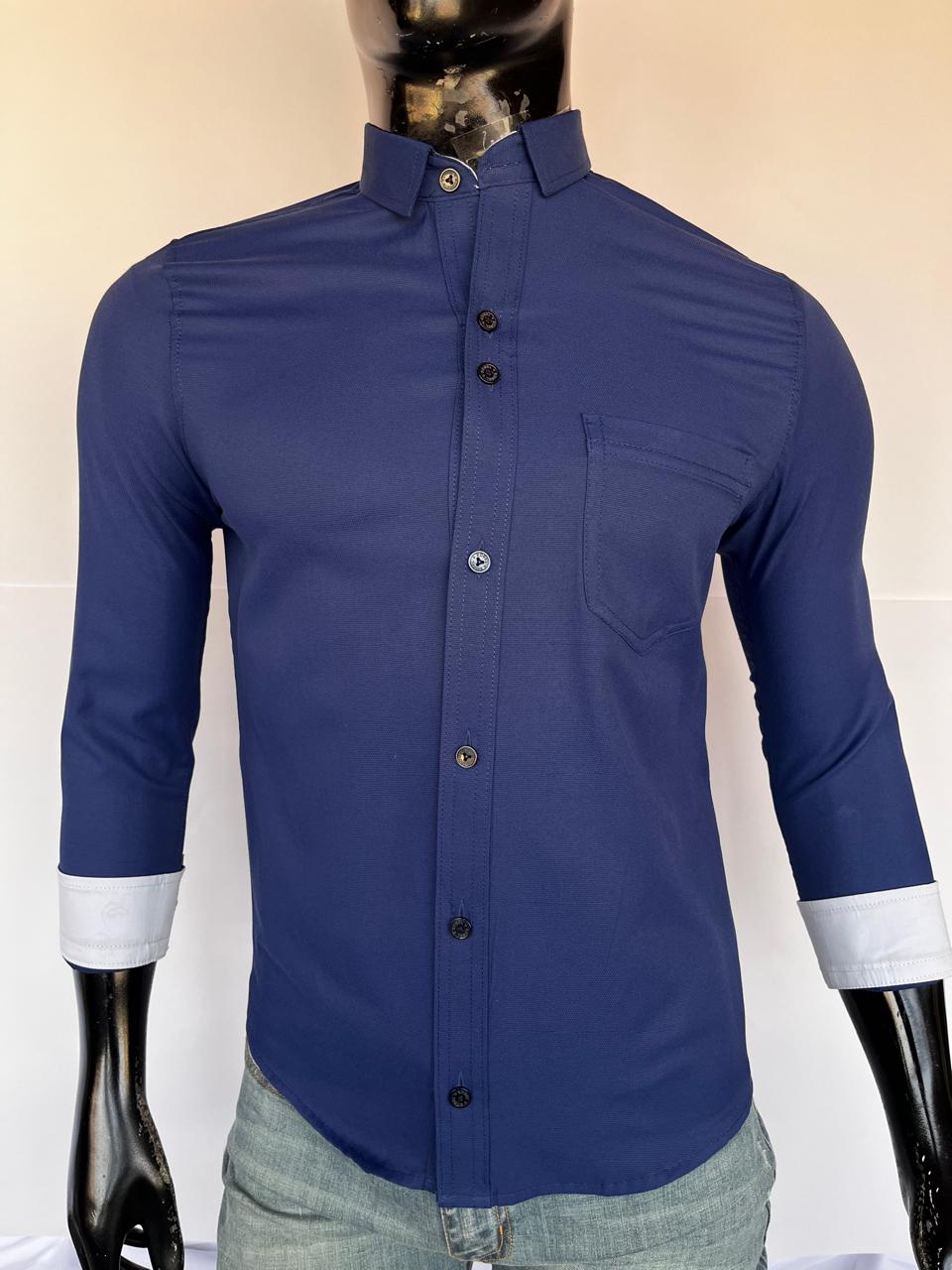 Camisa azul rey manga larga